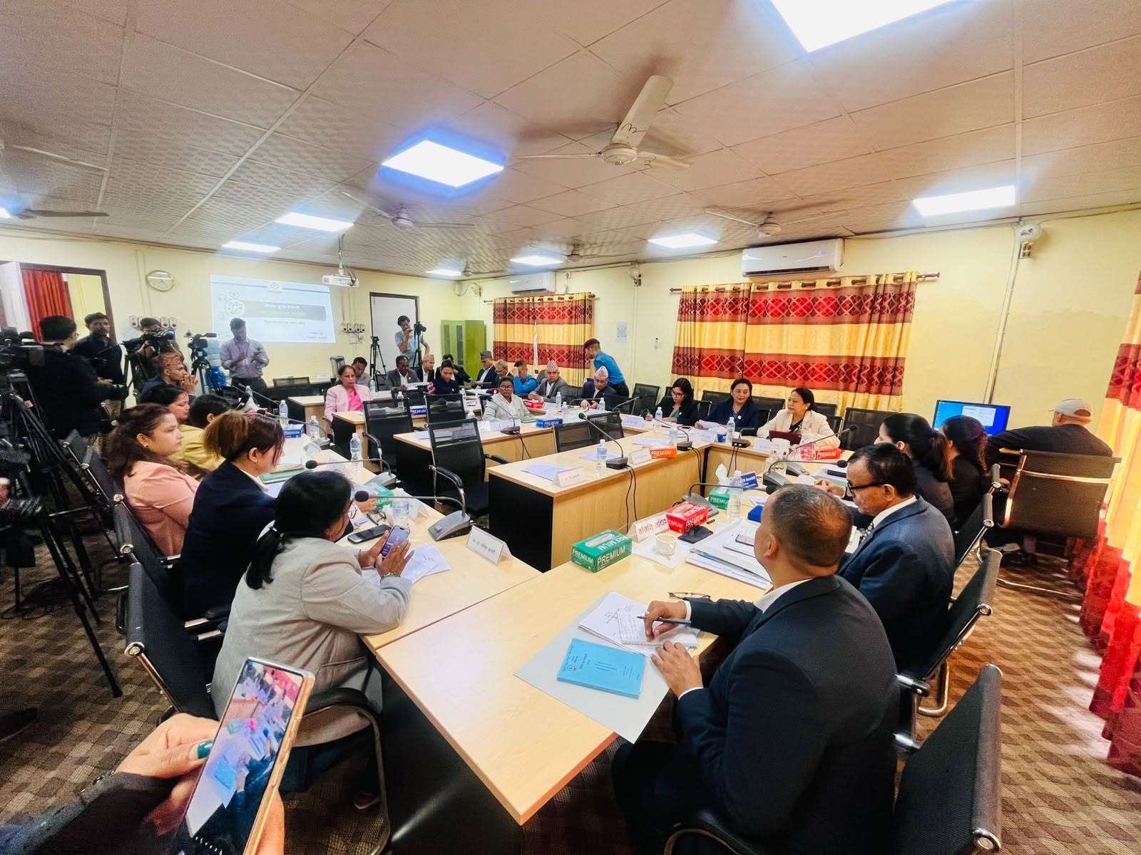 Wide view of the Women and Social Affairs Committee cybersecurity meeting