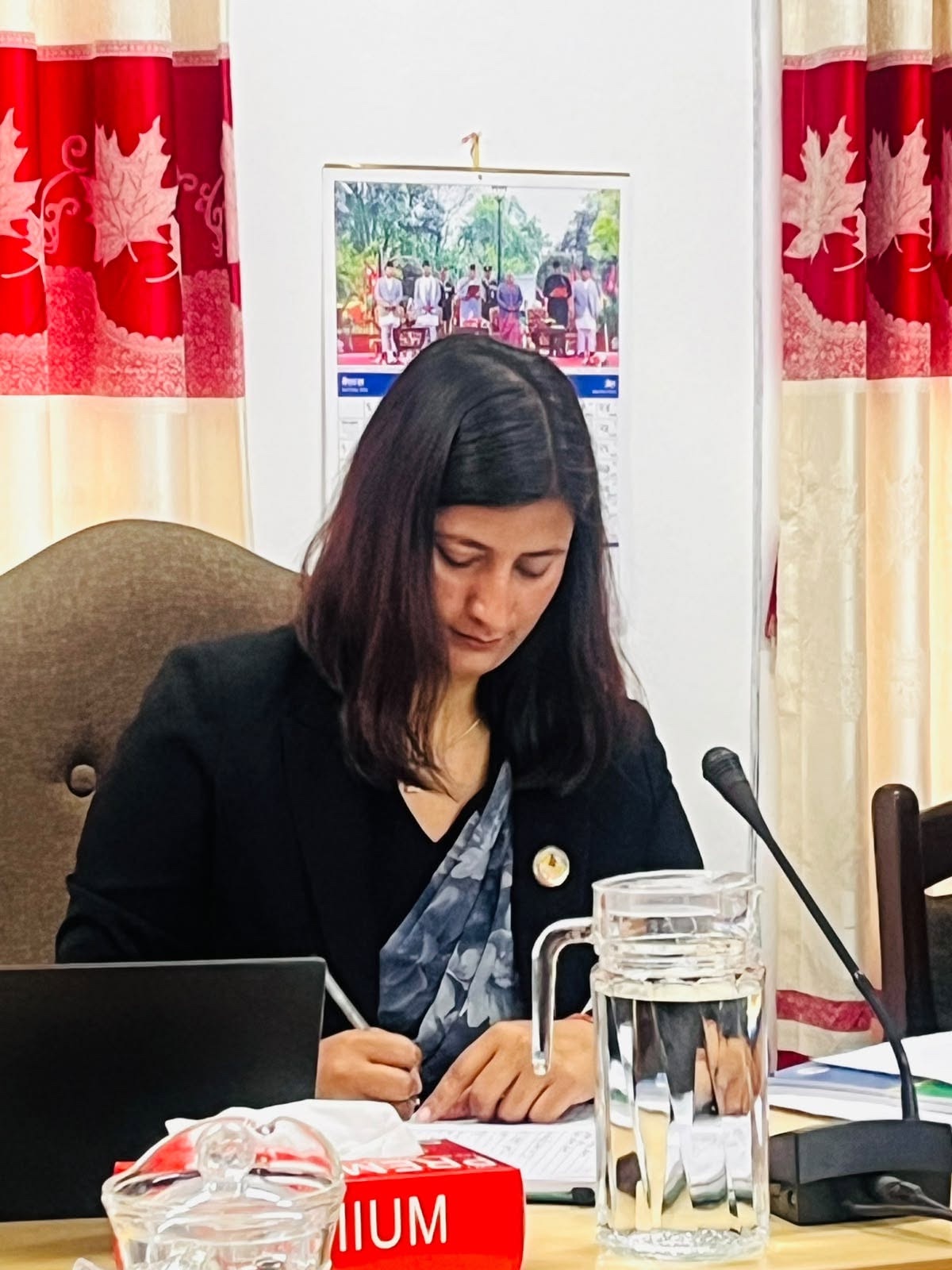 Aakriti Awasthi chairing the committee meeting
