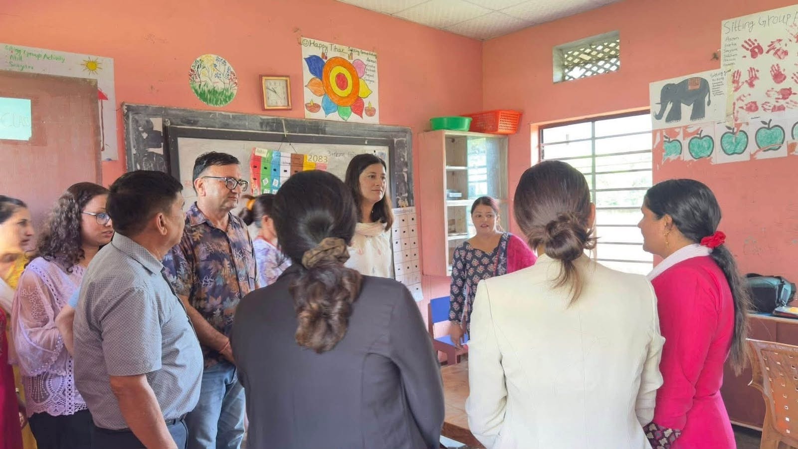 Committee members observing the learning environment at Balmandir Autism School